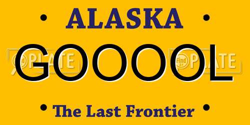 GOOOOL Alaska License Plate