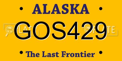 GOS429 Alaska License Plate