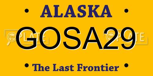 GOSA29 Alaska License Plate