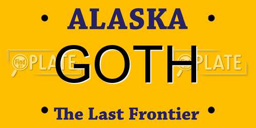 GOTH Alaska License Plate