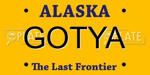 GOTYA Alaska License Plate