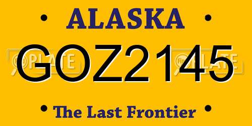 GOZ2145 Alaska License Plate