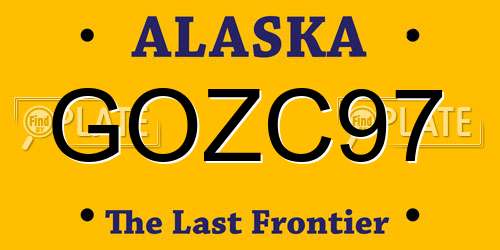GOZC97 Alaska License Plate