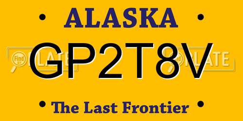 GP2T8V Alaska License Plate