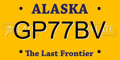 GP77BV Alaska License Plate