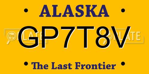 GP7T8V Alaska License Plate