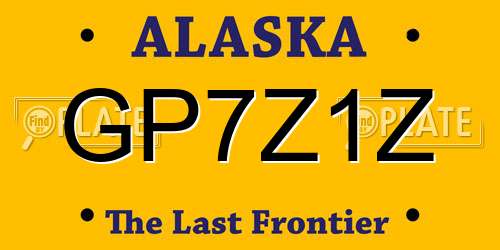 GP7Z1Z Alaska License Plate