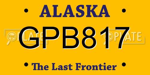 GPB817 Alaska License Plate