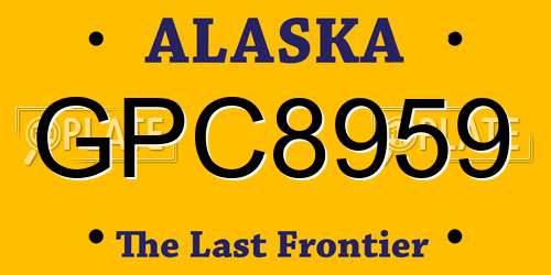 GPC8959 Alaska License Plate