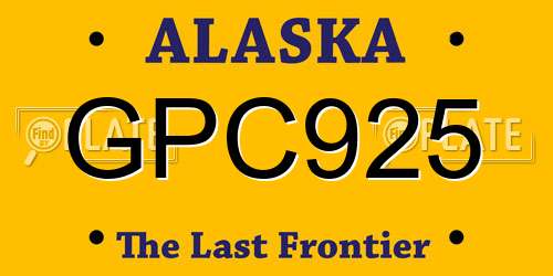 GPC925 Alaska License Plate
