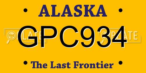 GPC934 Alaska License Plate
