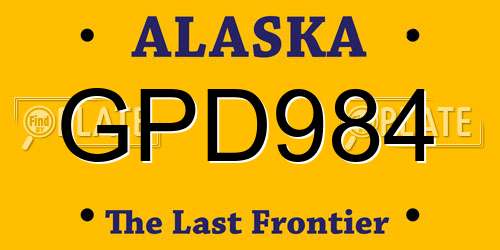 GPD984 Alaska License Plate