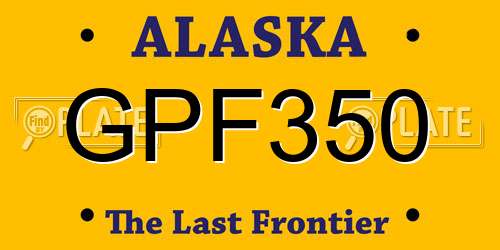 GPF350 Alaska License Plate