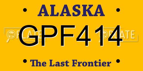 GPF414 Alaska License Plate