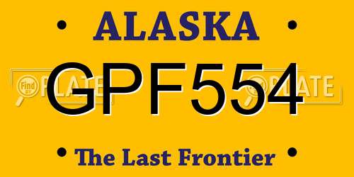 GPF554 Alaska License Plate
