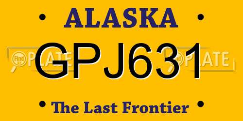 GPJ631 Alaska License Plate