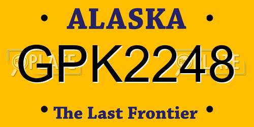 GPK2248 Alaska License Plate