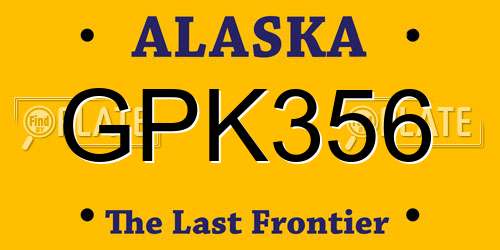 GPK356 Alaska License Plate