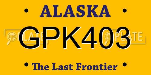 GPK403 Alaska License Plate