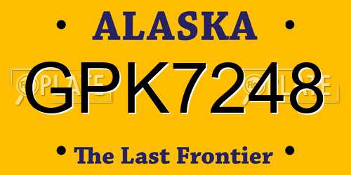 GPK7248 Alaska License Plate