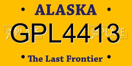 GPL4413 Alaska License Plate