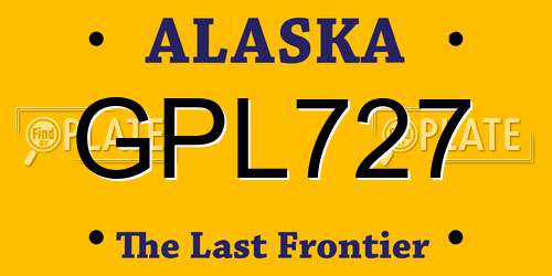 GPL727 Alaska License Plate