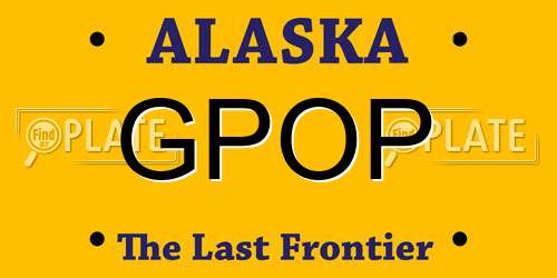 GPOP Alaska License Plate