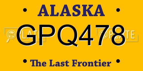 GPQ478 Alaska License Plate