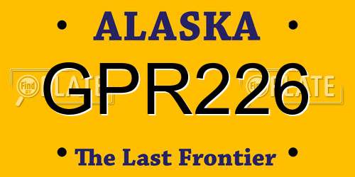GPR226 Alaska License Plate