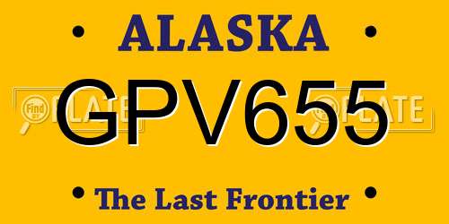 GPV655 Alaska License Plate