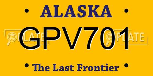 GPV701 Alaska License Plate