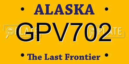 GPV702 Alaska License Plate