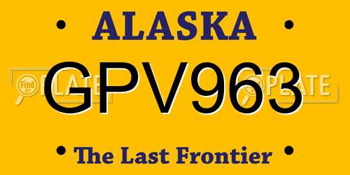 GPV963 Alaska License Plate