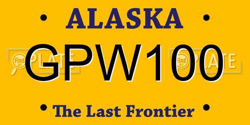 GPW100 Alaska License Plate