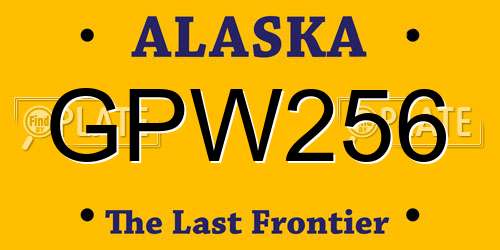 GPW256 Alaska License Plate