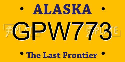 GPW773 Alaska License Plate