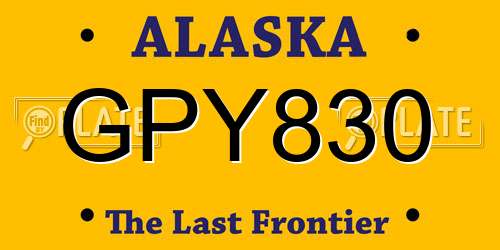 GPY830 Alaska License Plate