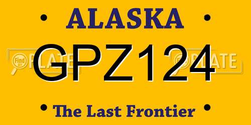 GPZ124 Alaska License Plate