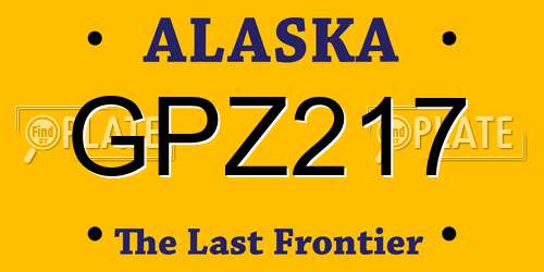 GPZ217 Alaska License Plate
