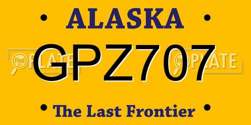 GPZ707 Alaska License Plate