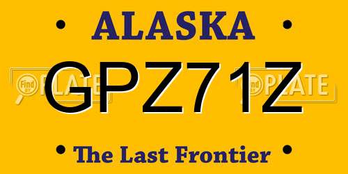 GPZ71Z Alaska License Plate