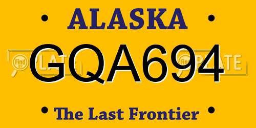 GQA694 Alaska License Plate