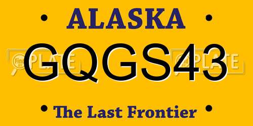 GQGS43 Alaska License Plate