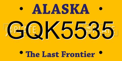 GQK5535 Alaska License Plate