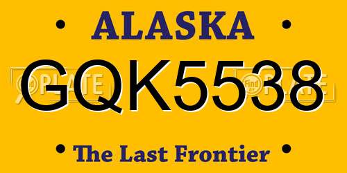 GQK5538 Alaska License Plate