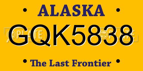 GQK5838 Alaska License Plate