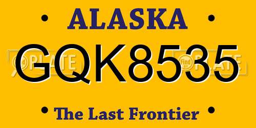 GQK8535 Alaska License Plate