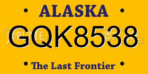 GQK8538 Alaska License Plate