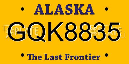 GQK8835 Alaska License Plate