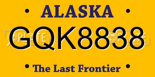 GQK8838 Alaska License Plate